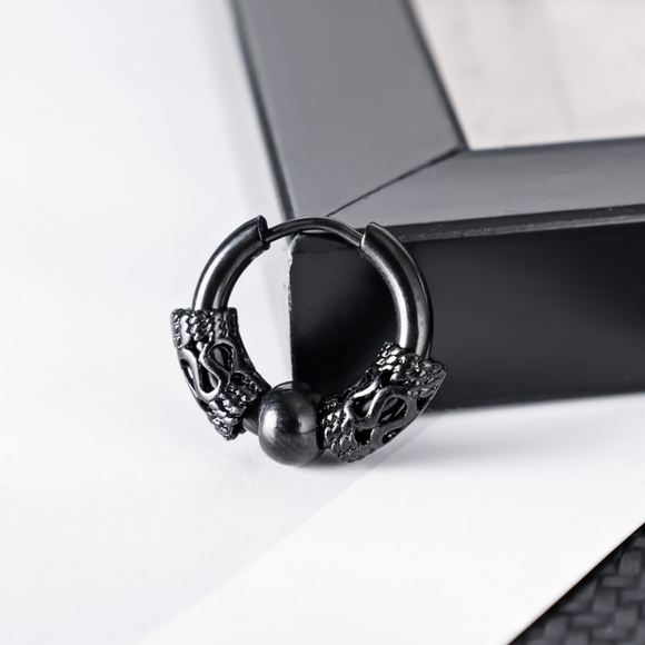 1 Piece Cool Punk Men's Stainless Steel Hip Hop Stud Earrings. - Picture 1 of 7